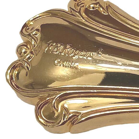 F.B. Rogers Gold Knife Chippendale Gold Electroplate HOLIDAY WEDDING PARTY VNTG - Picture 2 of 11